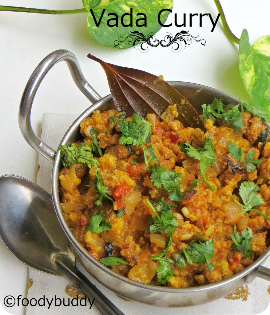 vada curry recipe using  leftover masala vadai