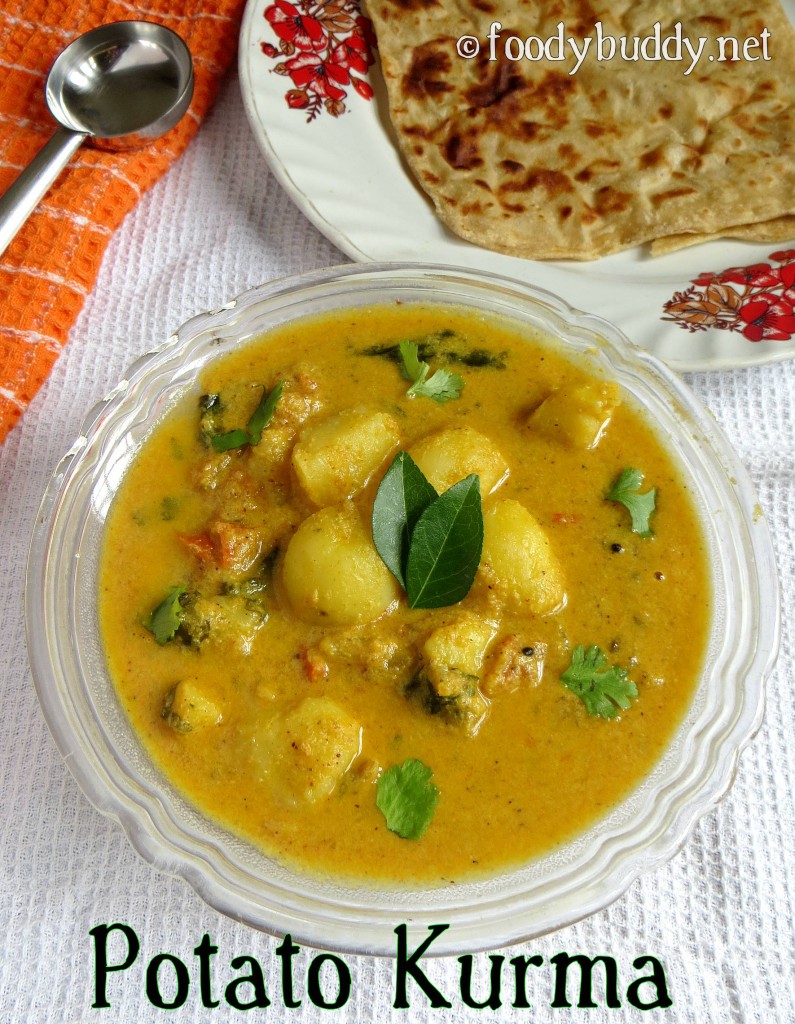 potato kurma recipe for chapathi (restaurant style)