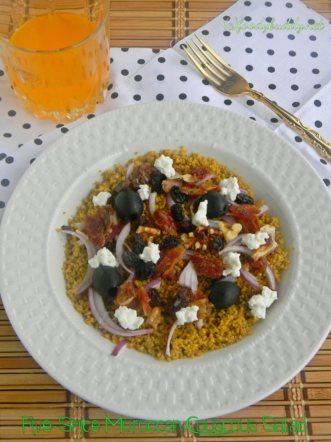 Five Spice Moroccan Couscous Salad With Raisins & Nuts