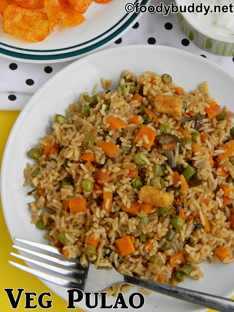 mixed vegetable pulao recipe in pressure cooker